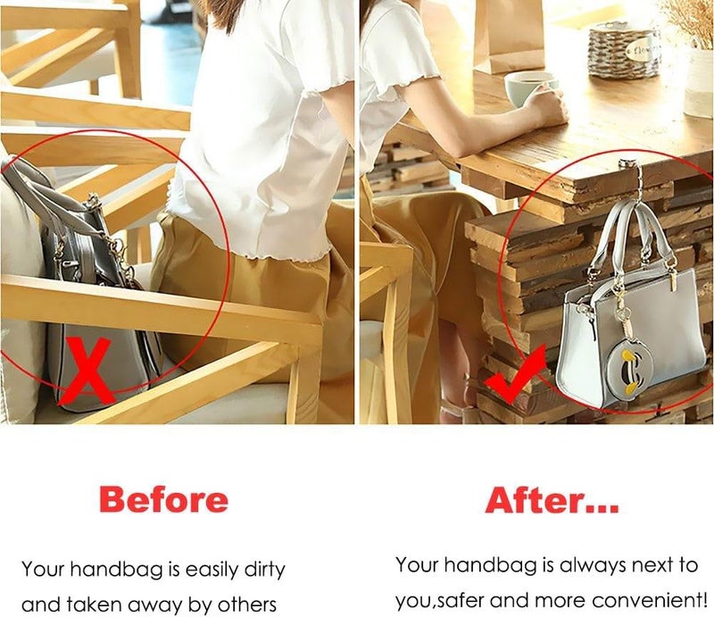 KSMD Purse Hooks for Table and Bars,Portable Purse Hanger Organizers Hooks Handbag Holder Pocketbook Holder Bag Storage for Desk Bag Hook,Foldable Folding Table Hook Hanger (Hummingbird) - Image 5